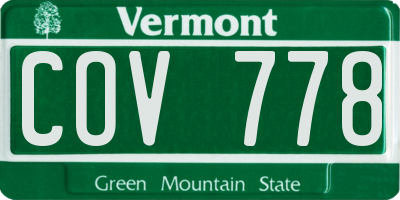 VT license plate COV778