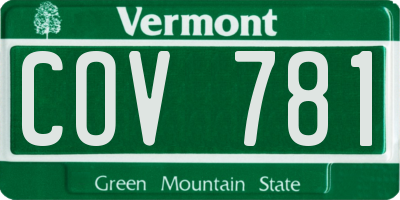VT license plate COV781