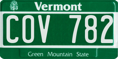 VT license plate COV782