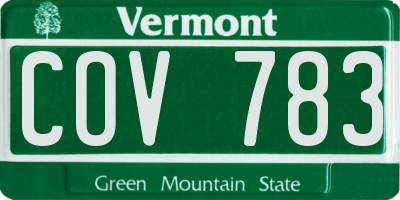 VT license plate COV783