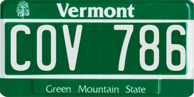 VT license plate COV786