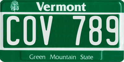VT license plate COV789