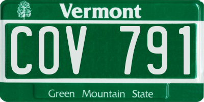 VT license plate COV791