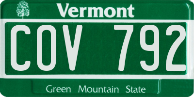 VT license plate COV792