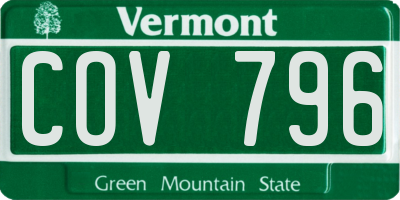 VT license plate COV796