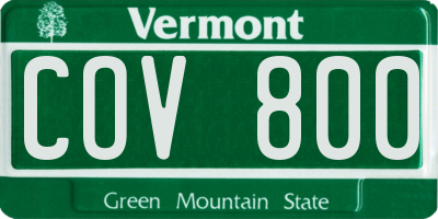 VT license plate COV800