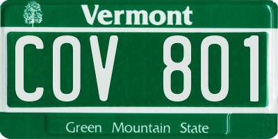 VT license plate COV801