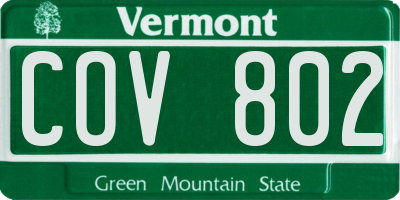 VT license plate COV802