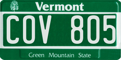 VT license plate COV805