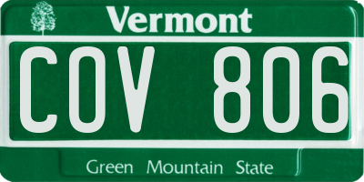 VT license plate COV806