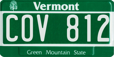 VT license plate COV812