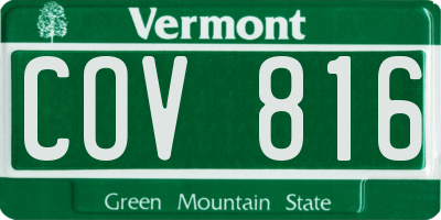 VT license plate COV816