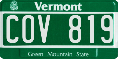 VT license plate COV819