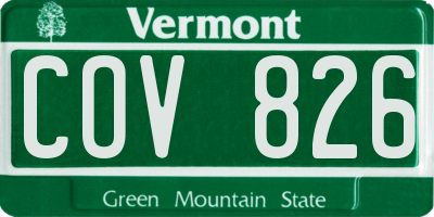 VT license plate COV826