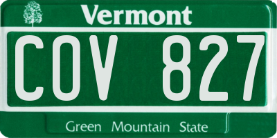 VT license plate COV827