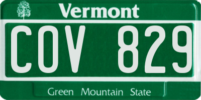 VT license plate COV829