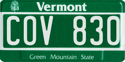 VT license plate COV830