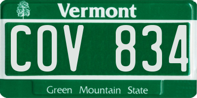 VT license plate COV834
