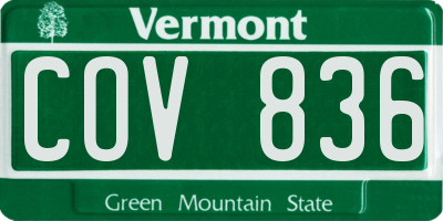 VT license plate COV836
