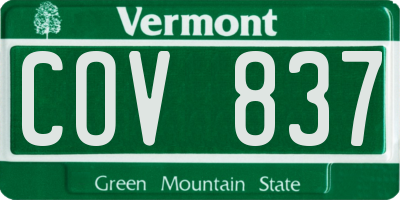 VT license plate COV837