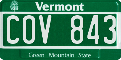 VT license plate COV843