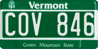 VT license plate COV846