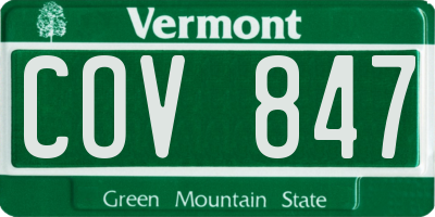 VT license plate COV847