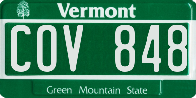 VT license plate COV848