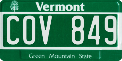 VT license plate COV849
