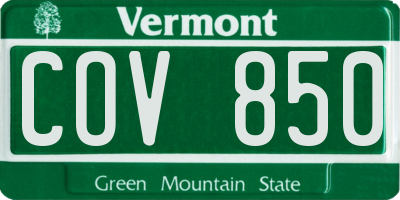 VT license plate COV850