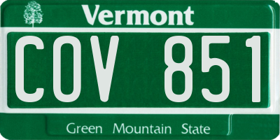 VT license plate COV851
