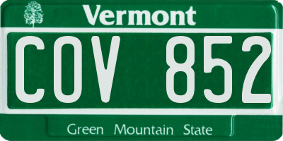 VT license plate COV852