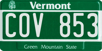 VT license plate COV853