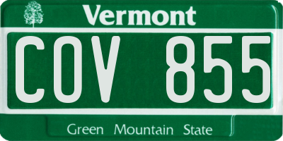 VT license plate COV855
