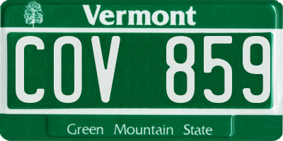 VT license plate COV859