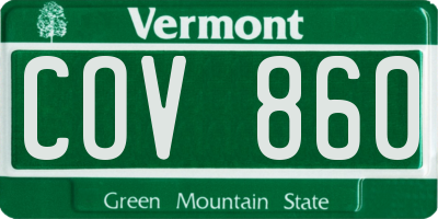 VT license plate COV860