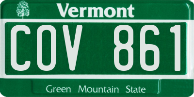 VT license plate COV861