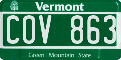VT license plate COV863