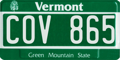 VT license plate COV865