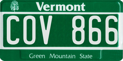 VT license plate COV866