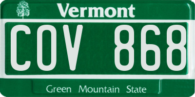 VT license plate COV868