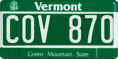 VT license plate COV870