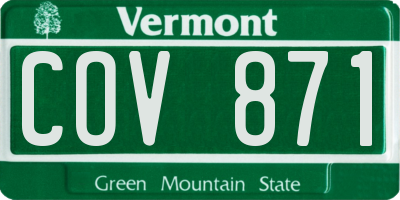 VT license plate COV871