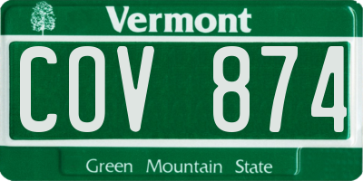 VT license plate COV874
