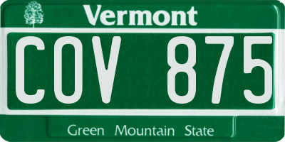 VT license plate COV875