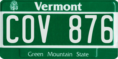 VT license plate COV876