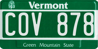 VT license plate COV878