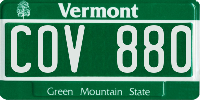 VT license plate COV880