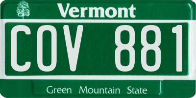 VT license plate COV881