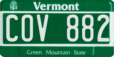 VT license plate COV882
